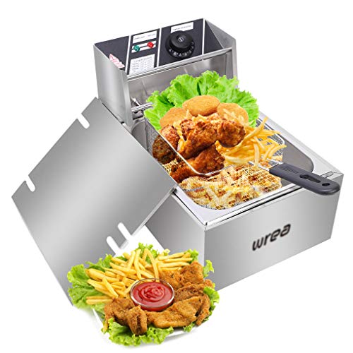 Deep Fryer 6.3QT/6L Fryer MAX 2500W Deep Fat Fryer with Temperature Control,Cooker with Lid Cover,Cool Touch Fry Basket with plastic handle for Fried Food,Electric Deep Fryer Easy to Clean,Oil Filter