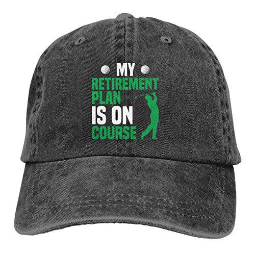 My Retirement Plan is On Course Unisex Cotton Baseball Cap Adjustable Vintage Classic Casual Dad Hat Black