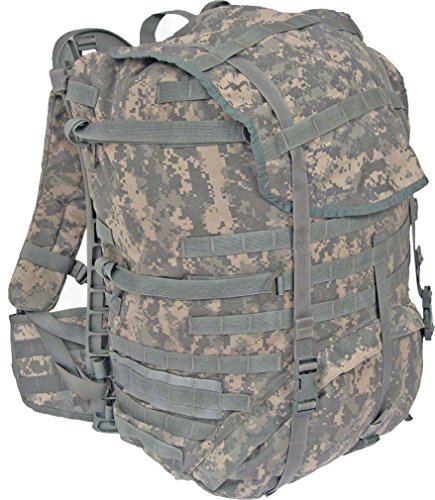 Military Outdoor Clothing Previously Issued US G.I. Large ACU Rucksack Complete with Frame, Shoulder Straps, and Waist Belt