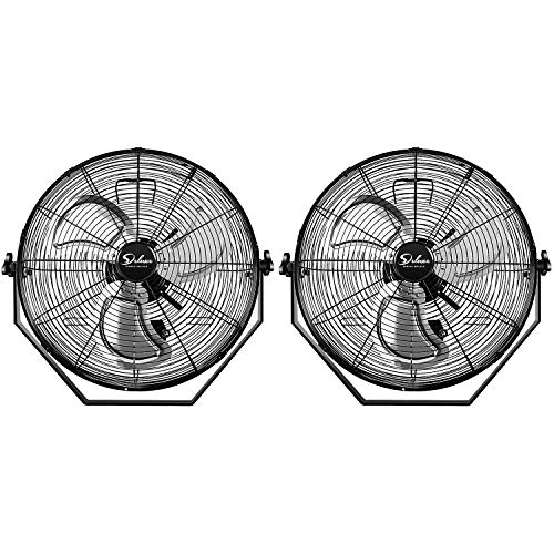 Simple Deluxe 18 Inch Industrial Wall Mount Fan, 3 Speed Commercial Ventilation Metal Fan for Warehouse, Greenhouse, Workshop, Patio, Factory and Basement - High Velocity, Black