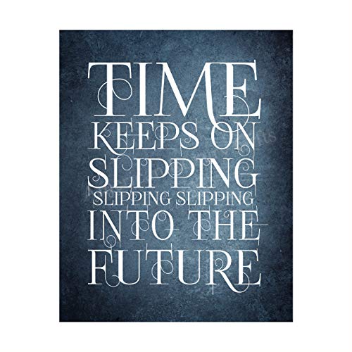 “Time Keeps On Slipping Into the Future”-Song Lyrics Wall Art -8 x 10' Typographic Art Print-Ready to Frame. Retro Home-Office-Studio Decor. Perfect Gift for Steve Miller Band & All Rock Music Fans!