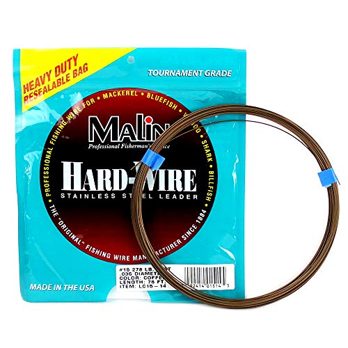 Malin Wire Leader| King Mackerel Wahoo Shark Rigging (#9 (108lb) 42 Foot roll)