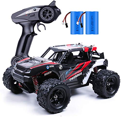 Remote Control Car, 36KM/H High Speed RC Truck, 1:18 4X4 All Terrain Off Road 2.4Ghz Remote Control Truck with 2 Rechargeable Batteries for All Adults & Kids Birthday Christmas