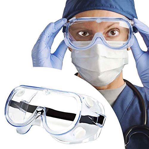 Safety Goggles FDA Registered, Anti-Fog Safety Glasses Eye Protection, Medical Goggles Fit Over Eyeglasses, Unisex Ultra Clear Protective Glasses Protective Eyewear, Lab Goggles Medical Protection
