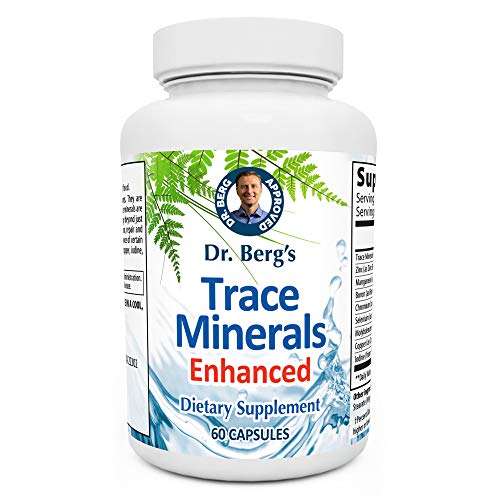 Dr. Berg's Trace Minerals Enhanced Complex - Complete with 70+ Nutrient-Dense Health Mineral - 100% Natural Ingredients - Dietary Supplements - 60 Capsules