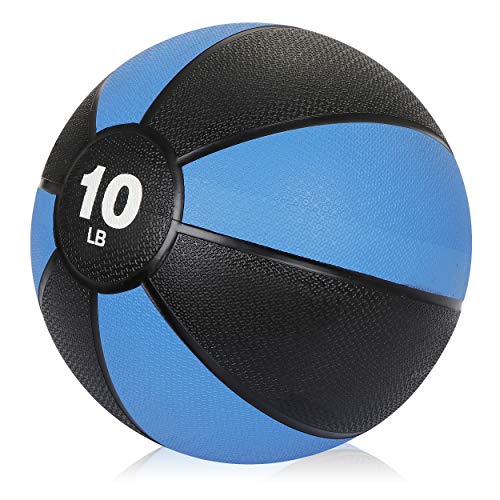 F2C 10 lbs Medicine Ball Workout Med Ball for Core Strength, Balance, Coordination Exercise Non-Slip Rubber Shell Textured Surface …