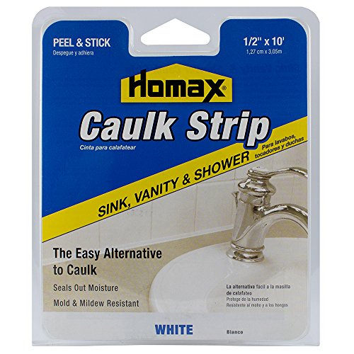 Caulk Strip White, 1/2' x 10', Sink, Vanity and Shower Caulk Strip