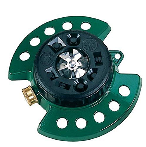 Dramm Metal Base, Green 15024 ColorStorm 9-Pattern Turret Sprinkler with Heavy-Duty Meta