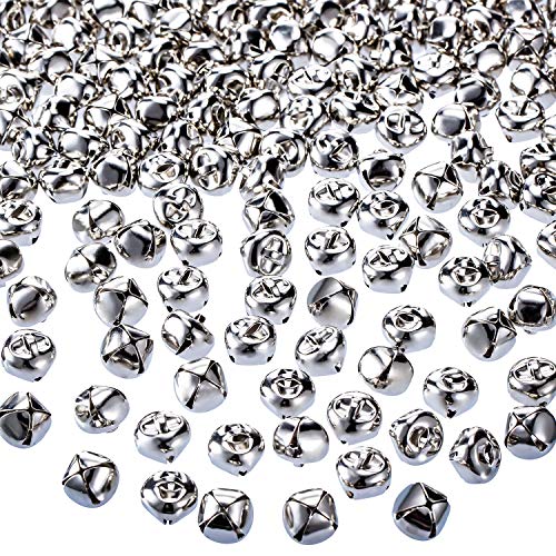 Jingle Christmas Bells, 300 Pieces Craft Bells, DIY Bells for Wreath, Holiday Home and Christmas Decoration (Silver, 0.5 inch)