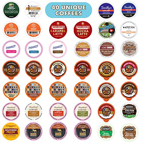 Flavored Coffee Variety Pack, Fully Compatible With All Keurig Flavored K Cups Brewers, 40 Unique Flavored Coffee Pods - Perfect Flavored Coffee Lovers Gift