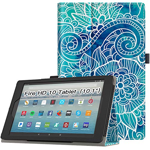 Retear Case for Amazon Kindle Fire HD 10 Tablet (9th/7th/5th Generation, 2019/2017/2015 Release) Lightweight PU Leather Cove with Auto Wake/Sleep