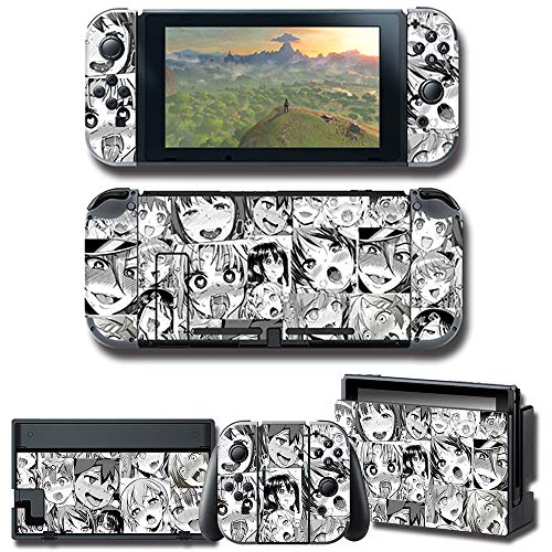 Auphar Games Decal Skins for Nintendo Switch, Anti-Scratch Durable Cover Sticker Matte Protector Vinyl Wrap Full Set Faceplate Joy-Con Console Dock