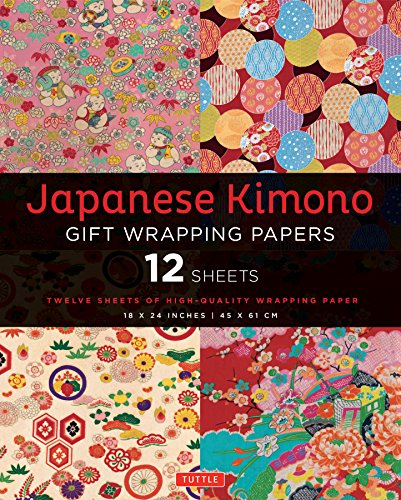 Japanese Kimono Gift Wrapping Papers: 12 Sheets of 18 x 24 inch Wrapping Paper