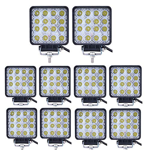 Northpole Light 10x 48W LED Light Bar Work Light, Flood Beam Jeep Off-Road Light Bar, Driving Fog Light with Mounting Bracket for Off-Road, Truck, Car, ATV, SUV, Jeep