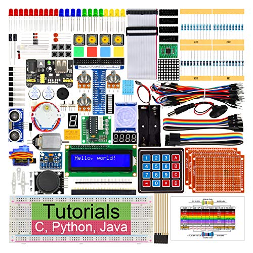 Freenove Ultimate Starter Kit for Raspberry Pi 4 B 3 B+, 434 Pages Detailed Tutorials, Python C Java, 223 Items, 57 Projects, Learn Electronics and Programming, Solderless Breadboard