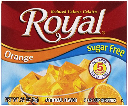 Royal Orange Gelatin Dessert Mix, Sugar Free and Carb Free (12 - .32oz Boxes)