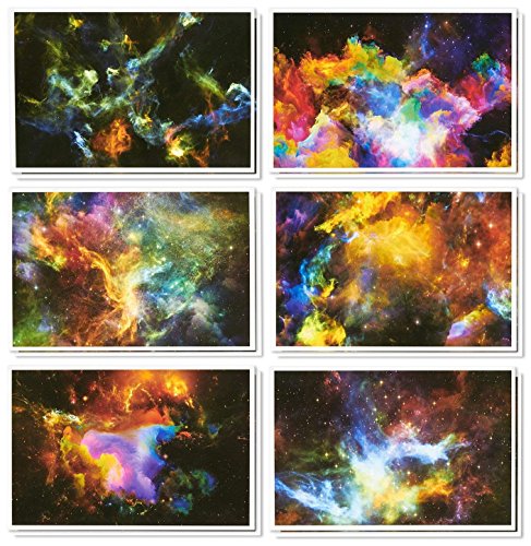 48 Pack All Occasion Greeting Cards - Assorted Blank Note Cards Bulk Box Set Cosmic Designs - Envelopes Included - 4 x 6 Inches