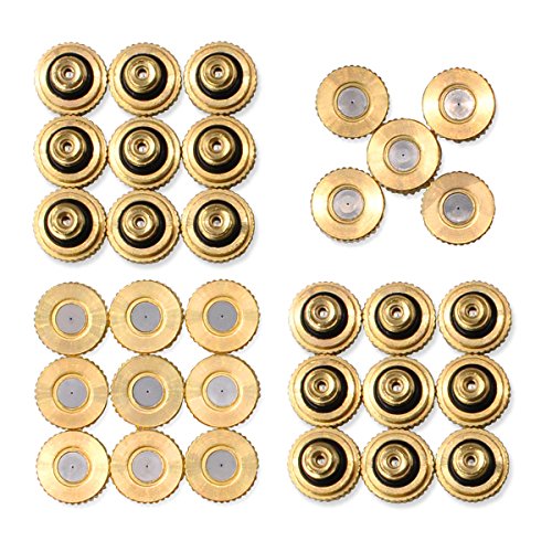 Aootech 32 Pack Brass Misting Nozzles for Outdoor Cooling System, 0.012” Orifice (0.3 mm) 10/24 UNC