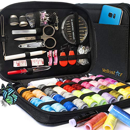 SEWING KIT Premium Repair Set - Complete Needle and Thread Kit for Sewing - Over 100 Supplies & 24-Color Threads - Sewing Kits for Adults for Quick Fixes, Basic Travel Sewing Kit for On the Go Repairs