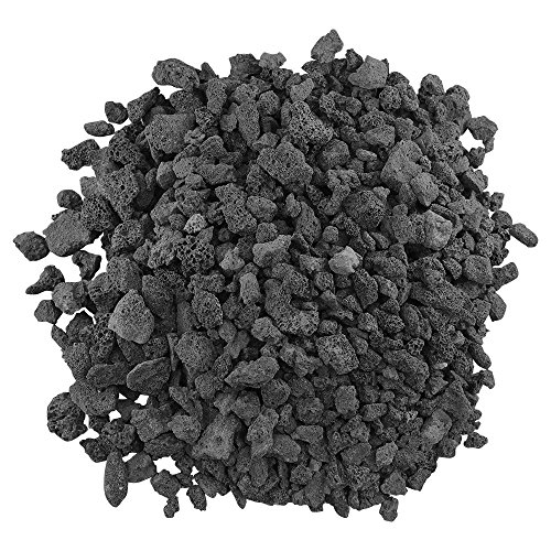 American Fireglass LAVA-M-10 American Fire Glass Medium Sized Black Lava Rock – Porous, All-Natural, 1/2 Inch to 1 Inch Thick x 10 Pounds