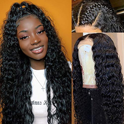 Deep Wave Lace Front Wigs Wet and Wavy Human Hair Wigs for Black Women Brazilian Remy Hair Deep Wave Human Hair Wigs Brazilian Virgin Deep Wave Human Hair Lace Frontal Wigs with Baby Hair Pre Plucked