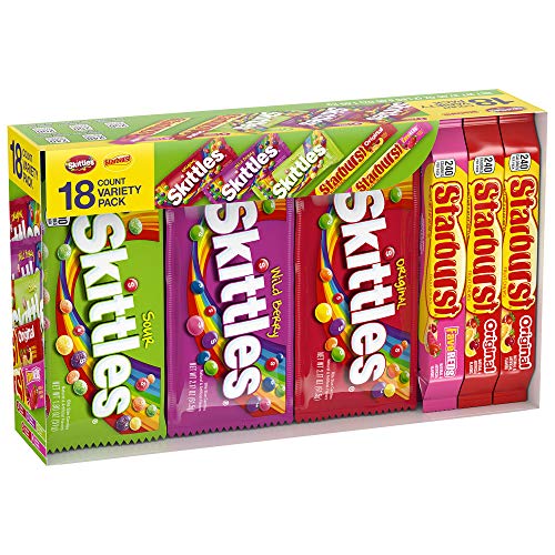 SKITTLES & STARBURST Candy Full Size Variety Mix 37.05-Ounce 18-Count Box