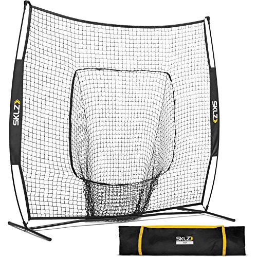 SKLZ Portable Baseball and Softball Hitting Net with Vault, 7 x 7 feet