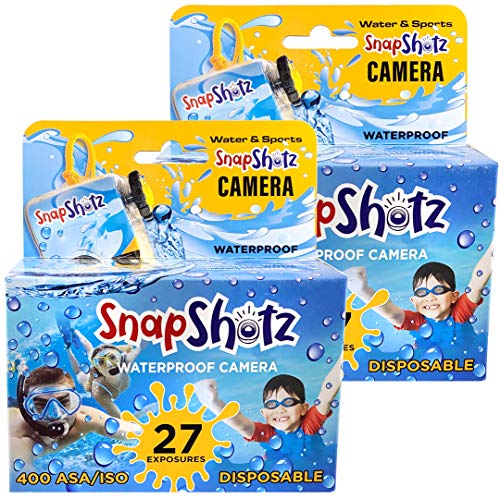 SnapShotz Disposable Waterproof Pool Underwater 35mm Camera, Pack of 2