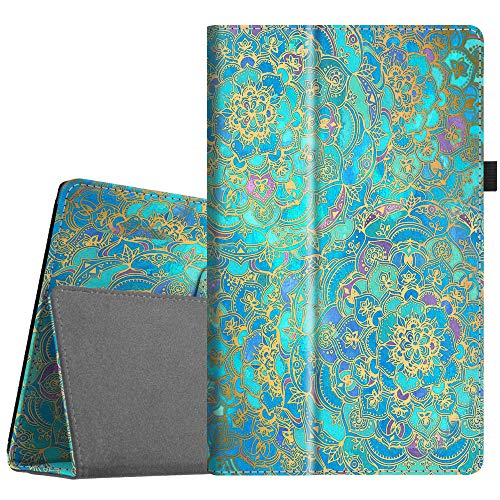 Fintie Folio Case for All-New Amazon Fire HD 10 Tablet (Compatible with 7th and 9th Generations, 2017 and 2019 Releases) - Premium PU Leather Slim Fit Stand Cover with Auto Wake/Sleep, Shades of Blue