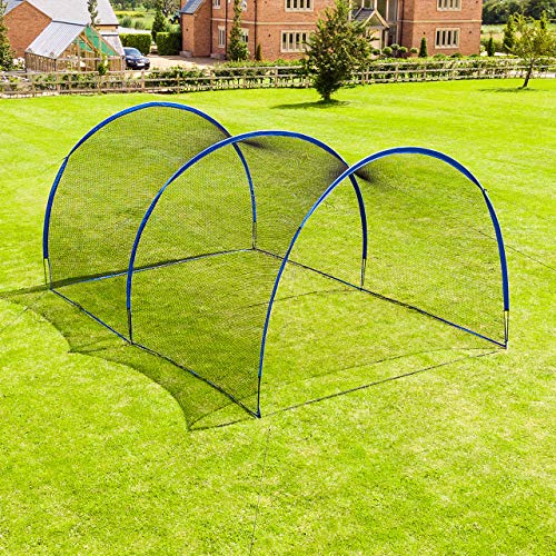 Fortress Pop-Up Baseball Batting Cage | Backyard Batting & Pitching Practice [20ft, 40ft, 60ft or 80ft Net Length] | Baseball Net for Hitting and Pitching (20ft Net Length, Open Ended)