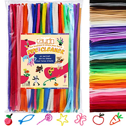 Caydo 360 Pieces Pipe Cleaners 40 Assorted Colored Chenille Stems for Art and Crafts, Children’s Craft Supplies (6 mm x 12 inch)