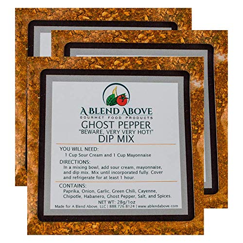 A Blend Above Ghost Pepper Dip Mix Mixed Seasonings Packet, 1 oz (3 Pack)