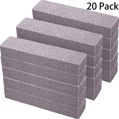 20 Pieces Pumice Stones for Cleaning - Pumice Scouring Pad, Pumice Stick Cleaner for Removing Toilet Bowl Ring, Bath, Household, Kitchen, Pool, 5.9 x 1.4 x 0.9 Inch (Gray)