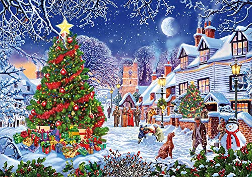 DIY Oil Paint by Numbers for Adults and Kids,SYNHOK Painting by Number Kits,Acrylic Drawing Paintwork with 16x20 Inch Canvas for Beginners(Snow Street)