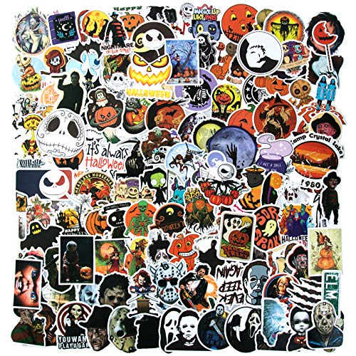 150PCS Halloween Stickers, Funny Waterproof Vinyl Stickers for Teens Decorations Terrorist Stickers for Laptop, Bike Guitar Motorcycle Luggage Skateboard Stickers Thriller Graffiti Decals