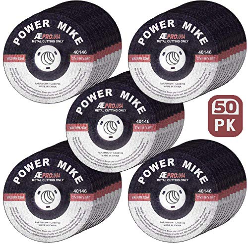 50 Pack - Cut Off Wheels 3 Inch x 1/16 Inch x 3/8 Inch - Aggresive Cutting For All Metal And Stainless Steel.