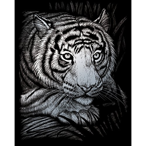 ROYAL BRUSH Silver Foil Engraving Art Kit, 8-Inch by 10-Inch, White Tiger