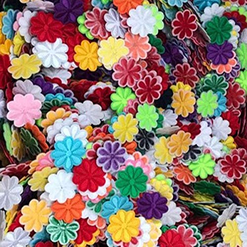 Butie. Flower Random 100pcs Embroidered Patch Sew On/Iron On Patch Applique Clothes Dress Plant Hat Jeans Sewing Flowers Applique DIY Accessory (100pcs-RF-47)