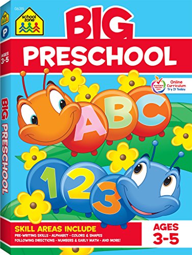 School Zone - Big Preschool Workbook - Ages 4 and Up, Colors, Shapes, Numbers 1-10, Alphabet, Pre-Writing, Pre-Reading, Phonics, and More (School Zone Big Workbook Series)