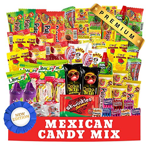 Mexican Candy Mix (90 Count) Assortment of Spicy, Sour and Sweet Premium Candies,Includes Luca Candy, Pelon, Pulparindo, Rellerindo, by Ole Rico