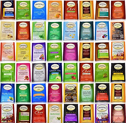 Twinings Tea Bags Sampler Assortment Variety Pack Gift Box - 48 Count - Perfect Variety - English Breakfast, Green, Black, Herbal, Chai Tea and more …