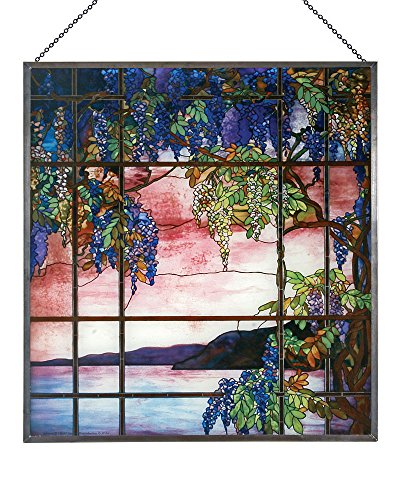 Louis Comfort Tiffany: View of Oyster Bay Glass Panel