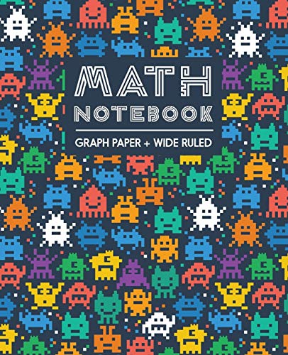 Math Notebook: Graph Paper + Wide Ruled Split Page (Math Lab Notebooks)