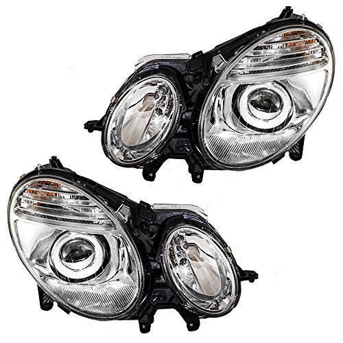 Driver and Passenger Halogen Headlights Headlamps Replacement for 2007-2009 E-Class 2118203361 2118203461