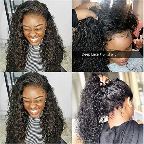 Deep Wave Lace Front Wigs with Baby Hair Pre Plucked Human Hair Deep Wave Wigs Free Part Wigs Deep Wave Wet and Wavy Wigs 8A Brazilian Virgin Deep Wave Human Hair Wigs Lace Frontal Wigs with Baby Hair