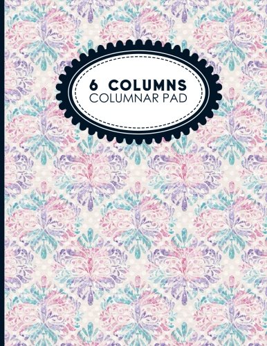 6 Columns Columnar Pad: Accountant Notebook, Accounting Pad, Ledger Journal Book, Hydrangea Flower Cover, 8.5' x 11', 100 pages (Volume 81)