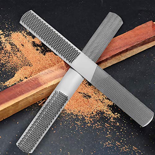 4 Way Wood Rasp File, Premium Grade High Carbon Hand File and Round Rasp, Half Round Flat & Needle Files. Best Wood Rasp Set for Sharping Wood and Metal Tools (2 Pack)