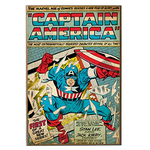 Silver Buffalo MC5736 Captain America New Series Comic Book Cover Wood Wall Art Plaque, 13 x19 inches