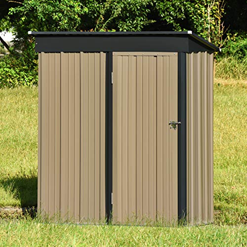 5' x 3' Outdoor Metal Storage Shed, Steel Utility Tool Storage House With Door & Lock,for Backyard Garden Patio Lawn