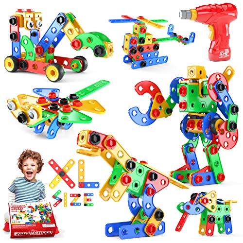 Jasonwell STEM Toys Building Blocks - 166+PCS Educational Construction Set Creative Engineering Toys Building Toys Kit Stem Activities Learning Gift for Kids Ages 3 4 5 6 7 8 9 10 Year Old Boys Girls